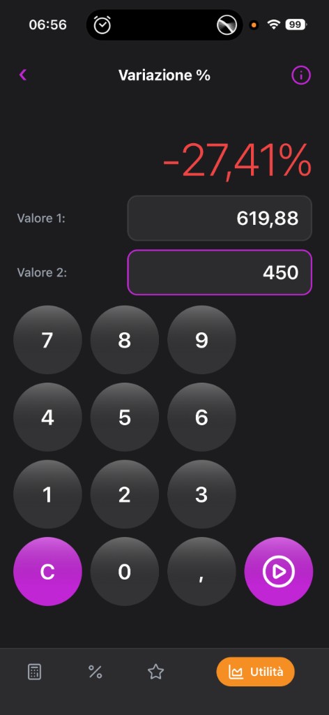 CalCom — Variazione %